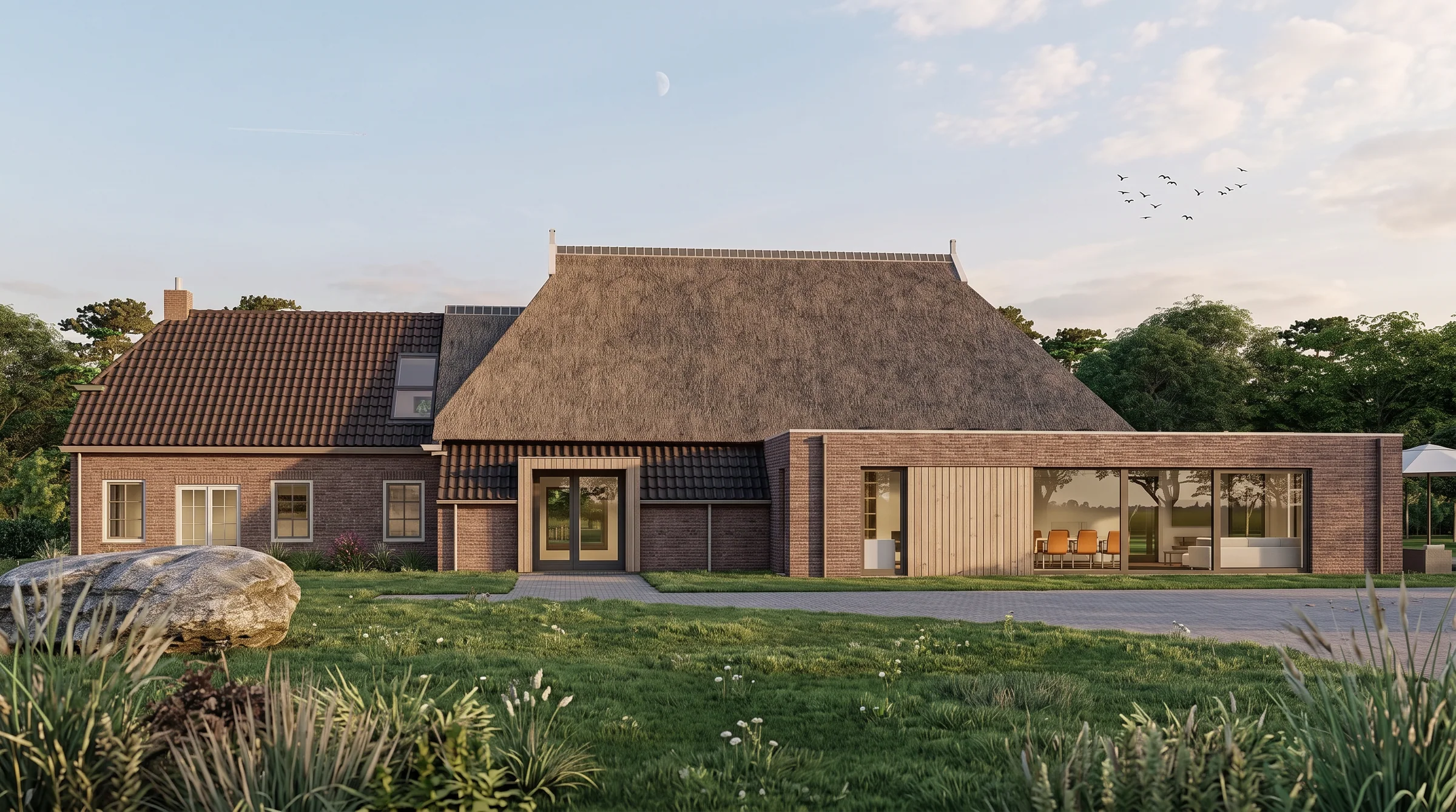 Woonboerderij Peize — De lange lijn van het erf